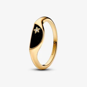 (изображение за) Пръстен-печат с разполовен емайл Pandora ME - 163325C01