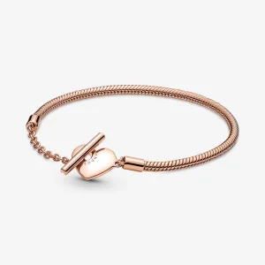 (изображение за) Гривна Pandora Moments Heart T-Bar Snake Chain - 589285C00