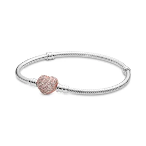 (изображение за) Гривна Pandora Moments Pavé със закопчалка със змийска верига - 586292CZ