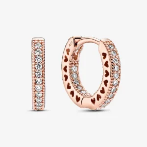 (изображение за) Обеци Pandora Pavé Heart Hoop - 286317C01