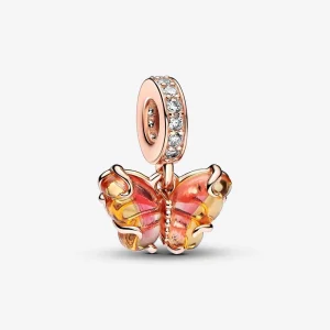 (изображение за) Талисман с висяща пеперуда Pandora Pink & Yellow Murano Glass - 782698C01