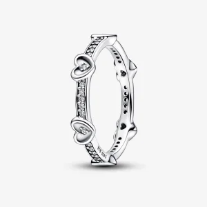 (изображение за) Пръстен Pandora Radiant Sparkling Hearts - 192496C01