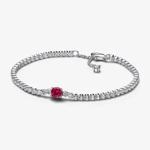(изображение за) Гривна за тенис Pandora Red Sparkling Round Pavé Tennis - 592403C01