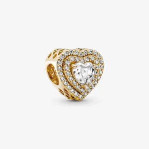 (изображение за) Талисман Pandora Sparkling Leveled Hearts - 759517C01
