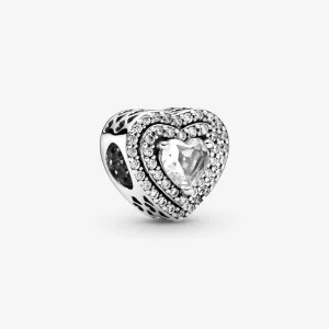 (изображение за) Талисман Pandora Sparkling Leveled Hearts - 799218C01