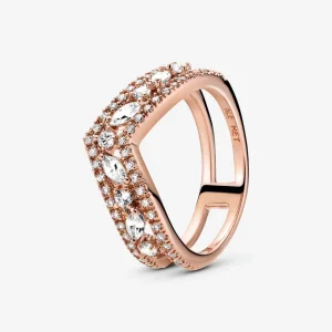 (изображение за) Пръстен Pandora Sparkling Marquise Double Wishbone - 189095C01