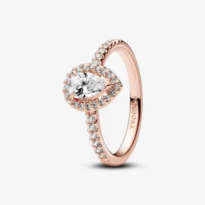 (изображение за) Пръстен Pandora Sparkling Pear Halo - 182835C01
