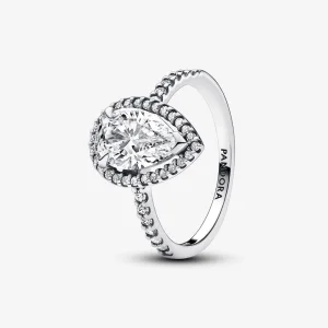 (изображение за) Пръстен Pandora Sparkling Pear Halo - 193012C01