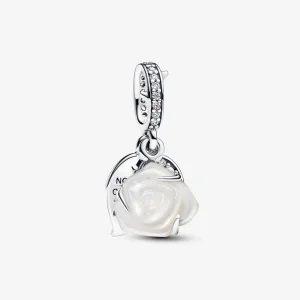 (изображение за) Двойна висяща талисманка Pandora White Rose in Bloom - 793200C01