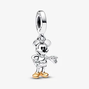 (изображение за) Pandora Disney 100th Anniversary Mickey Mouse Lab Diamond Dangle Charm - 792812C01