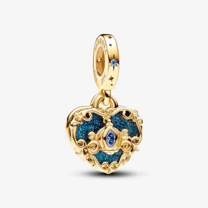 (изображение за) Pandora Disney Колешка на Пепеляшка и двойно висящо сърце - 763072C01