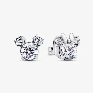 (изображение за) Pandora Disney Mickey Mouse & Minnie Mouse Sparkling Stud Earrings - 293219C01