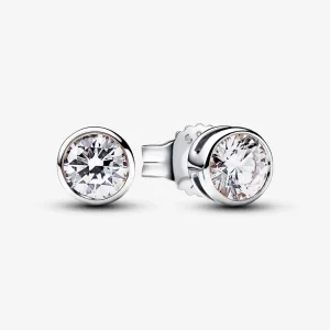 (изображение за) Pandora Era Лабораторно отгледани обеци с диамантена рамка 0,50 карата tw стерлингово сребро - 292864C01