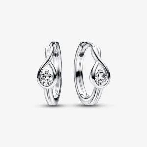 (изображение за) Pandora Infinite Лабораторно отгледани диамантени обеци с обръч 0,20 карата tw стерлингово сребро - 292412C01