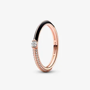 (изображение за) Pandora ME Pavé и черен двоен пръстен - 182528C01