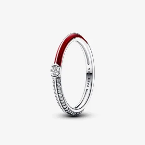 (изображение за) Pandora ME Pavé & Червен двоен пръстен - 192528C01