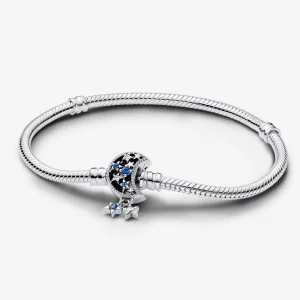 Pandora Moments Sparkling Moon Clasp Snake Chain Гривна - 592819C01 (изображение за) Pandora Moments Sparkling Moon Clasp Snake Chain Гривна - 592819C01