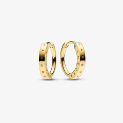 (изображение за) Pandora Signature ID Hoop Earrings - 252228C00