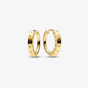 (изображение за) Pandora Signature ID Hoop Earrings - 252228C00