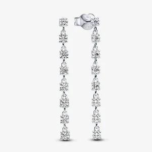 (изображение за) Pandora Sparkling Eight Stones Drop Earrings - 293159C01