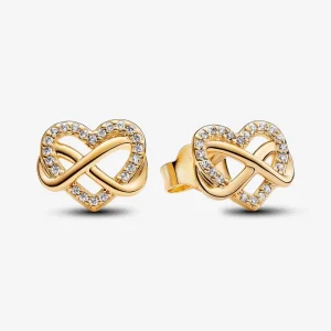 Pandora Sparkling Infinity Heart Stud Earrings - 262667C01 (изображение за) Pandora Sparkling Infinity Heart Stud Earrings - 262667C01