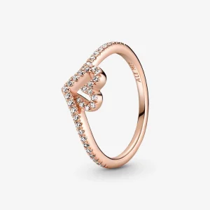 (изображение за) Pandora Sparkling Wishbone Heart Ring - 189302C01