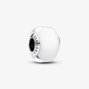 Pandora White Mini Murano Glass Charm - 793118C00 (изображение за) Pandora White Mini Murano Glass Charm - 793118C00