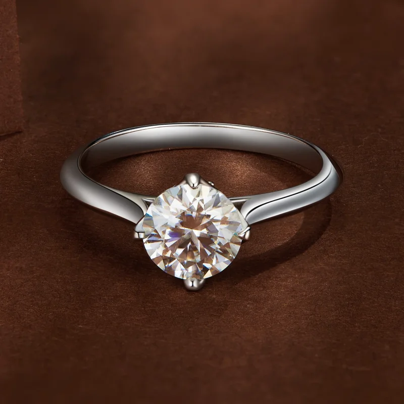 (изображение за) Пандора стил 1 каратов Moissanite годежен пръстен - MSR033 - Преглед 3
