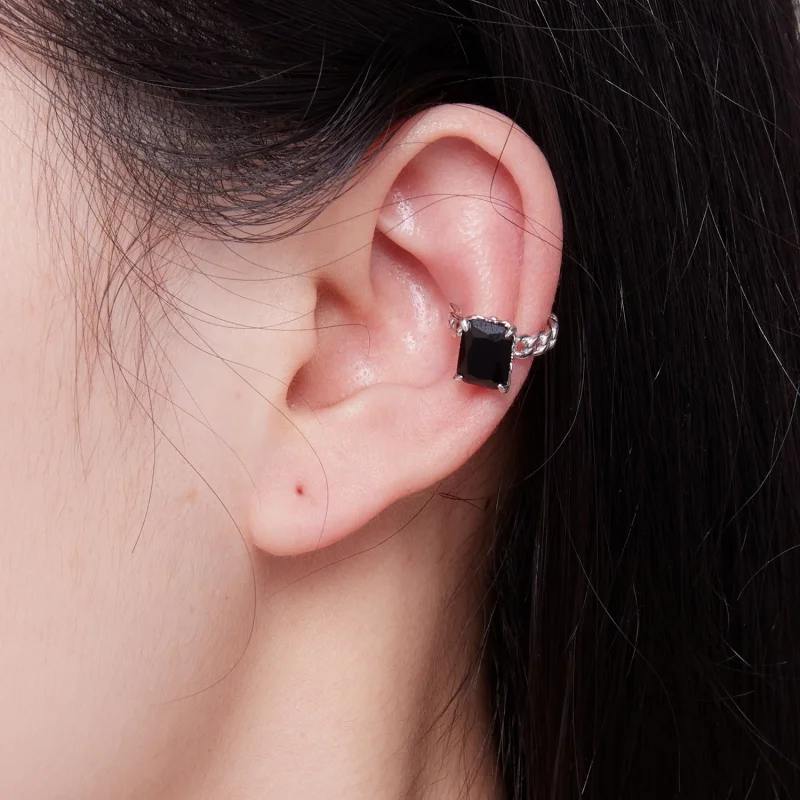 (изображение за) Пандора стил Черен циркониев Ear clip - BSE847 - Преглед 5