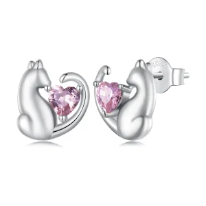 (изображение за) Pandora стил Котка Обеци с штифт - SCE1591-A