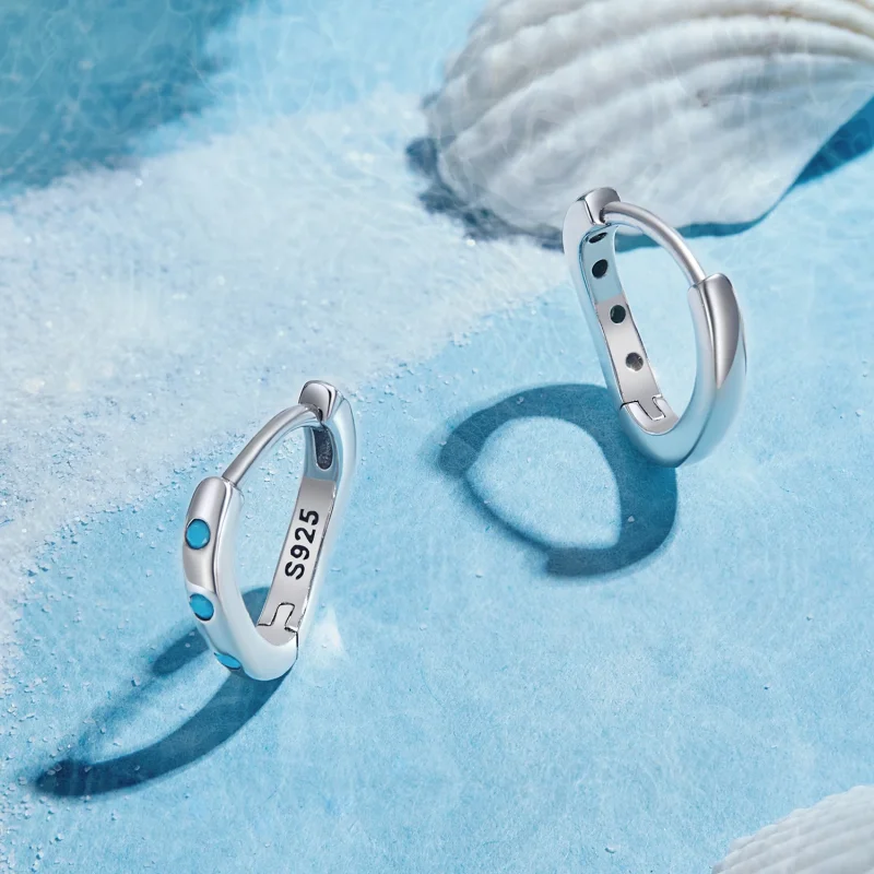 (изображение за) Pandora стил Вълнови Обици - SCE1593 - Преглед 3