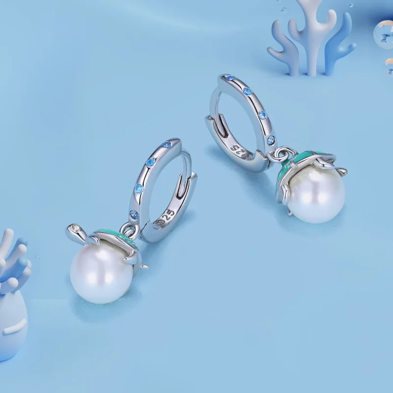 (изображение за) Pandora стил Морска костенурка обици - SCE1597 - Преглед 3