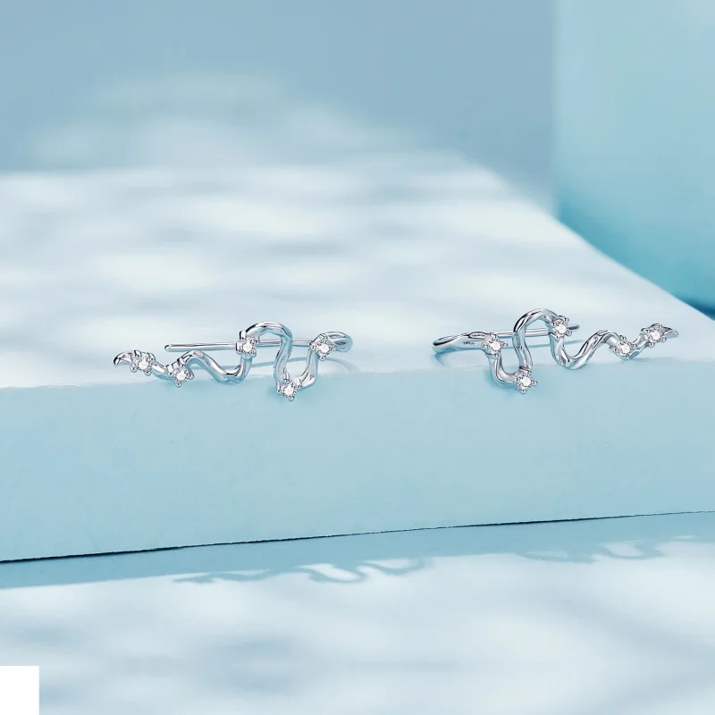 (изображение за) Pandora стил Винтидж Линии Обеци - SCE1599 - Преглед 2