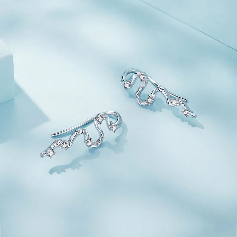 (изображение за) Pandora стил Винтидж Линии Обеци - SCE1599 - Преглед 4