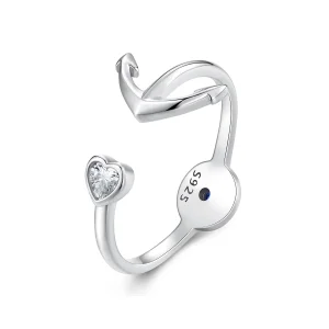 (изображение за) Pandora стил Компас с Анкер Отворено Пръстенче - SCR935