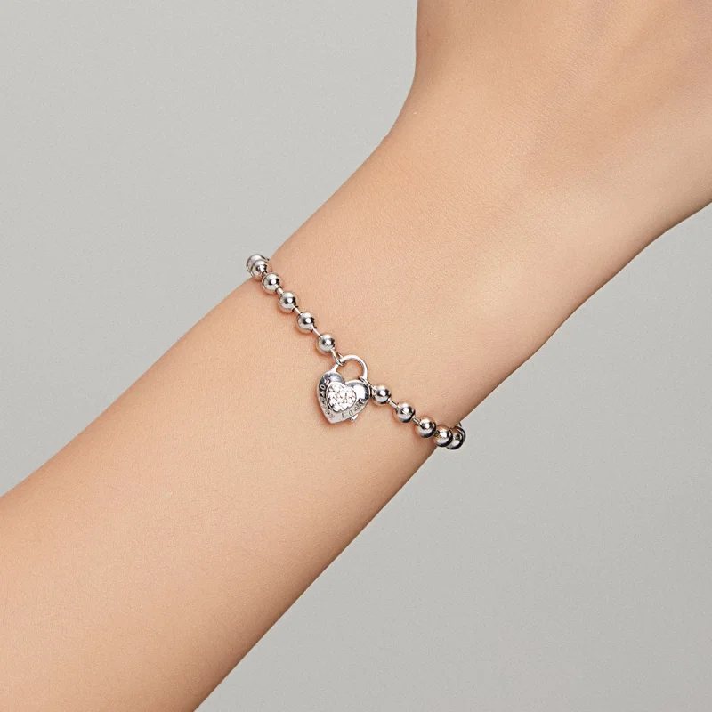 (изображение за) Сребърна гривна в стил Пандора Верижка от мъниста - SCT005 - Преглед 7