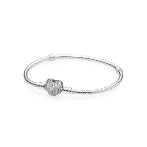 (изображение за) Сребърна гривна Романтика - 590727CZ - Гривни PANDORA