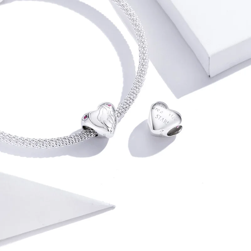 (изображение за) Сребърен талисманв стил Пандора Влюбена звезда - BSC216 - Преглед 3