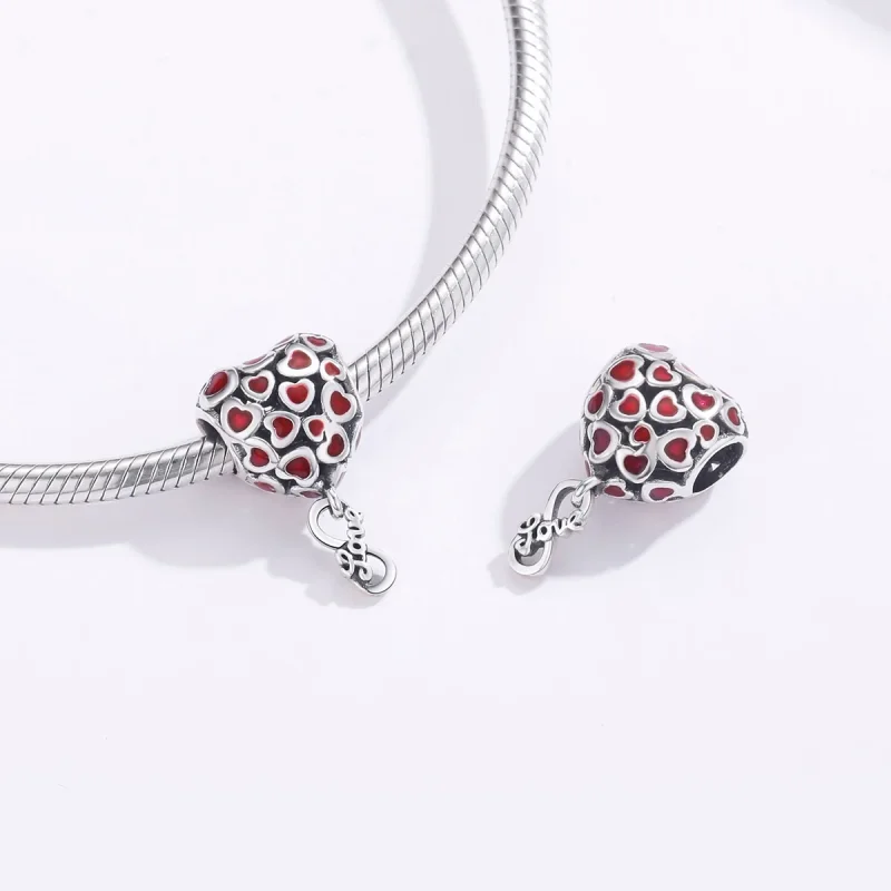 (изображение за) Сребърна Талисман висулки в стил Пандора Безкрайна любов - SCC11 - Преглед 3