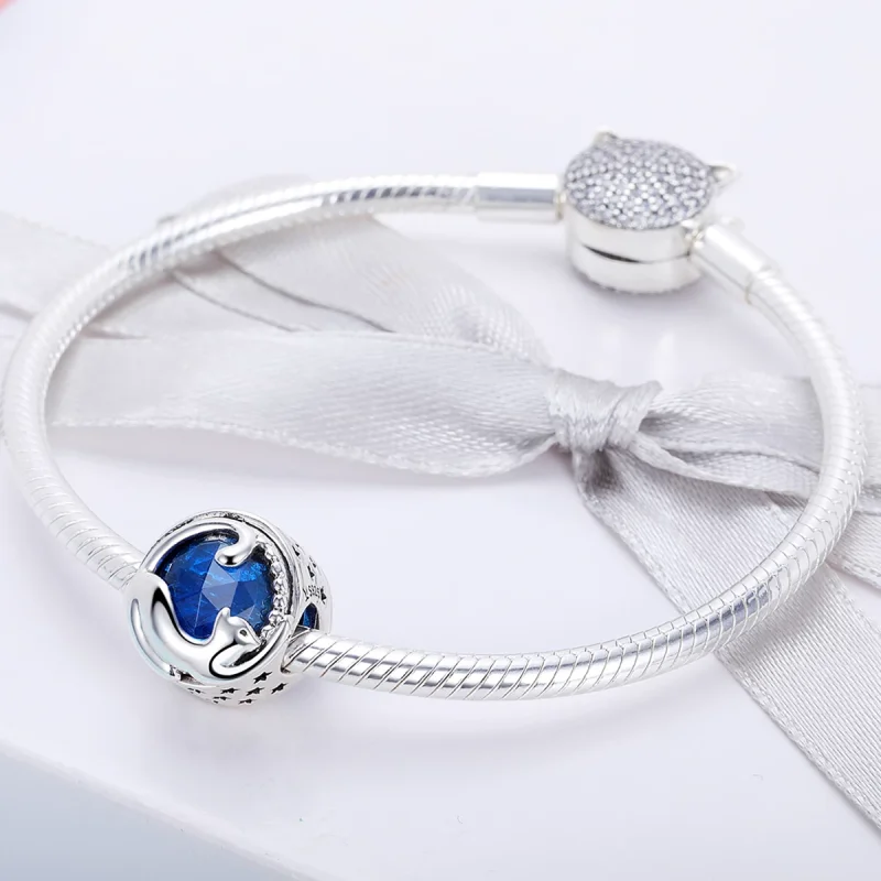 (изображение за) Сребърен талисманв стил Пандора Игрива котка - SCC708 - Преглед 4
