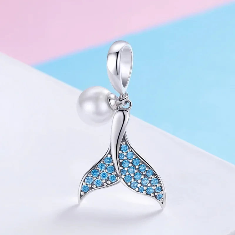 (изображение за) Сребърен талисманв стил Пандора Опашка от русалка от мъниста - S - Преглед 2