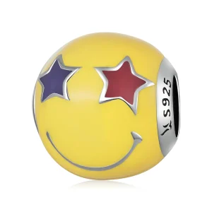 Талисман в стил Пандора Звездно око Smiley - SCC2190 (изображение за) Талисман в стил Пандора Звездно око Smiley - SCC2190