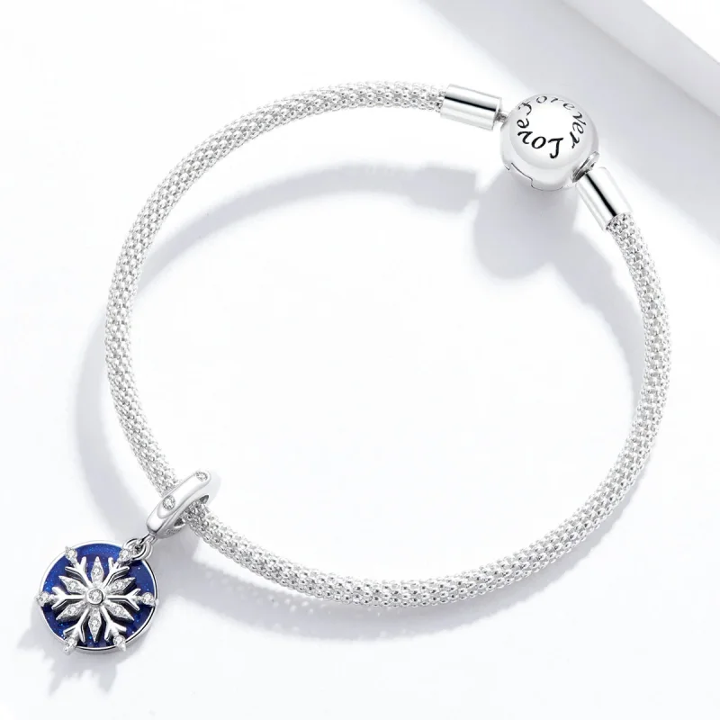 (изображение за) Сребърна Талисман висулки в стил Пандора Снежно нощно небе - BSC - Преглед 3