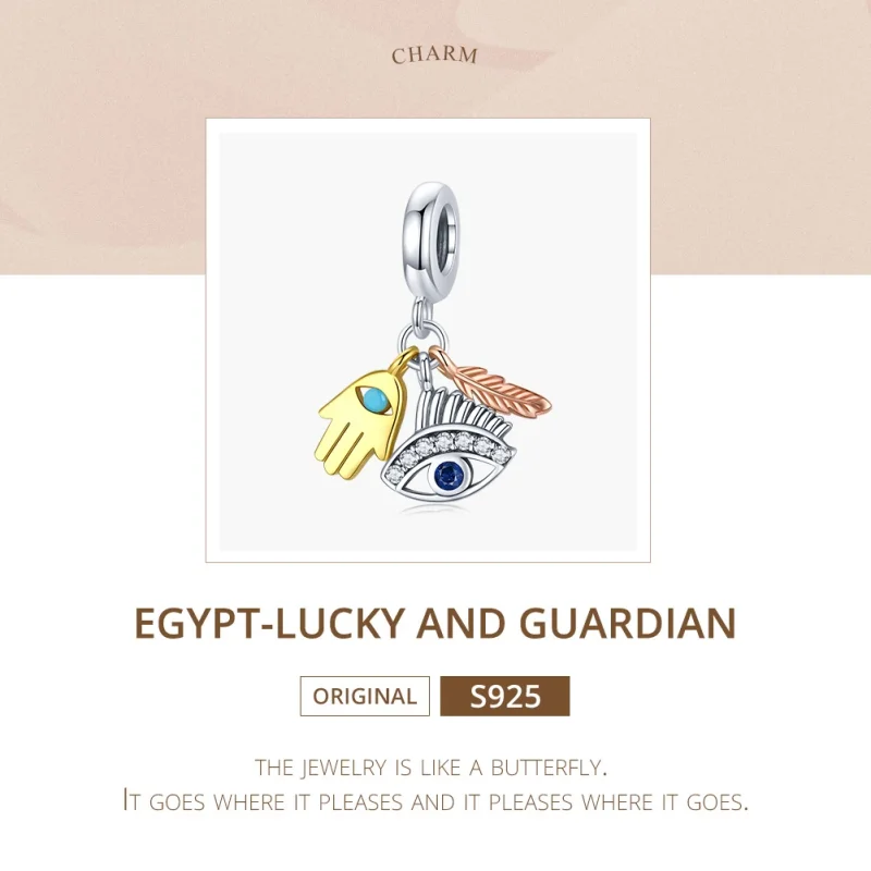 (изображение за) Сребърна Талисман висулки в стил Пандора Египет - Lucky Guardian - Преглед 5