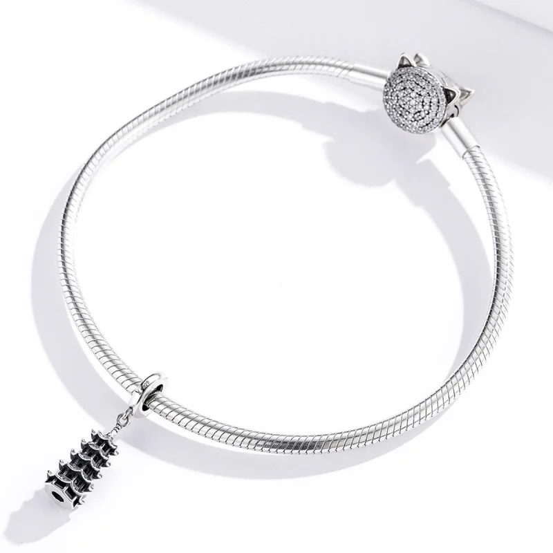 (изображение за) Сребърна Талисман висулки в стил Пандора Китайска кула - SCC1544 - Преглед 2