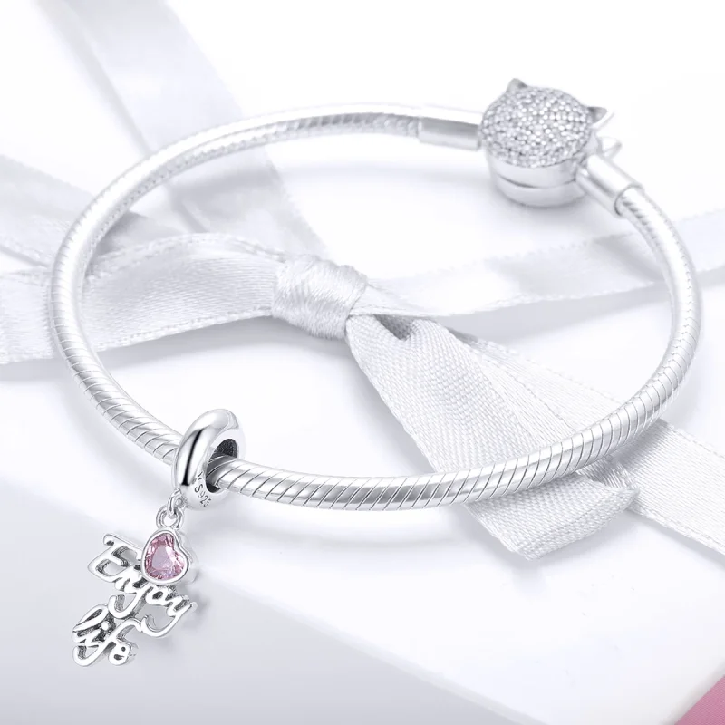 (изображение за) Сребърна Талисман висулки в стил Пандора Любовен живот - SCC907 - Преглед 2