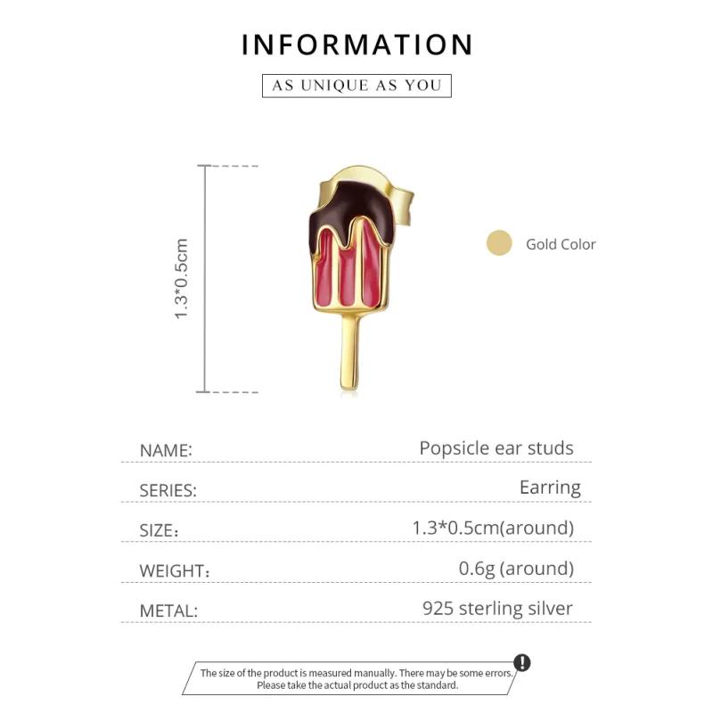 (изображение за) Обици на винт 14K златно покритие в стил Пандора Popsicle - SCE1 - Преглед 4