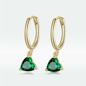 (изображение за) Висящи обици 14K златно покритие в стил Пандора Сърца - SCE1019-