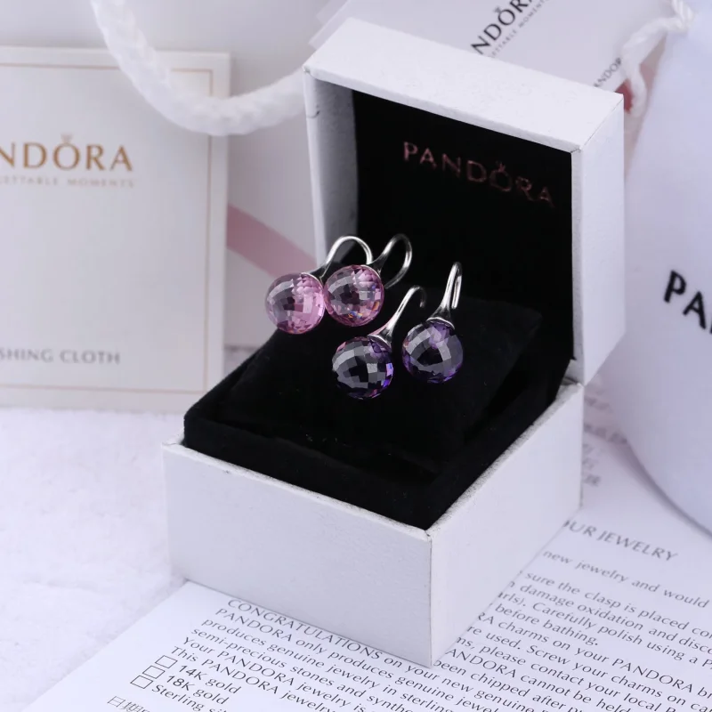 (изображение за) Сребърна Обици тип халка Пандора, Утринна роса 290552PCZ - Преглед 2