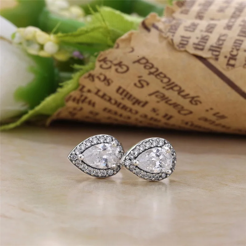 (изображение за) Капки от любов - 296252CZ - Обици PANDORA - Преглед 2
